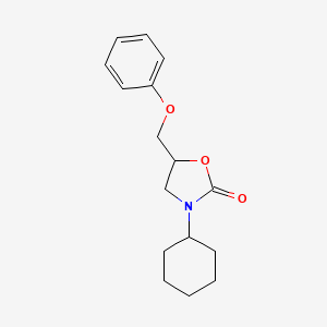 molecular formula C16H21NO3 B14463768 3-Cyclohexyl-5-(phenoxymethyl)-1,3-oxazolidin-2-one CAS No. 65861-67-8