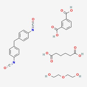 molecular formula C33H36N2O13 B14463807 Benzene-1,3-dicarboxylic acid;hexanedioic acid;2-(2-hydroxyethoxy)ethanol;1-isocyanato-4-[(4-isocyanatophenyl)methyl]benzene CAS No. 72276-02-9