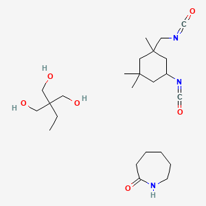 molecular formula C24H43N3O6 B14463827 Azepan-2-one;2-ethyl-2-(hydroxymethyl)propane-1,3-diol;5-isocyanato-1-(isocyanatomethyl)-1,3,3-trimethylcyclohexane 