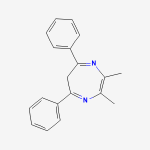 molecular formula C19H18N2 B14463909 2,3-Dimethyl-5,7-diphenyl-6H-1,4-diazepine CAS No. 66125-02-8