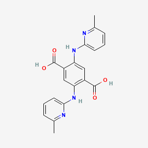 molecular formula C20H18N4O4 B14463926 2,5-Bis[(6-methylpyridin-2-yl)amino]benzene-1,4-dicarboxylic acid CAS No. 67332-86-9