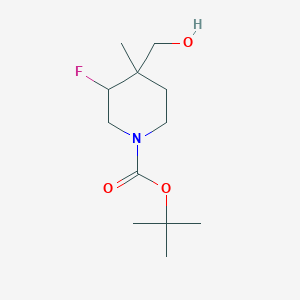 molecular formula C12H22FNO3 B1446397 叔丁基 3-氟-4-(羟甲基)-4-甲基哌啶-1-羧酸酯 CAS No. 1334412-55-3