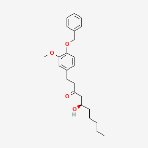 molecular formula C24H32O4 B14463973 (5R)-1-[4-(Benzyloxy)-3-methoxyphenyl]-5-hydroxydecan-3-one CAS No. 72724-06-2