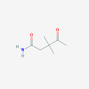 molecular formula C7H13NO2 B14463984 3,3-Dimethyl-4-oxopentanamide CAS No. 71081-65-7