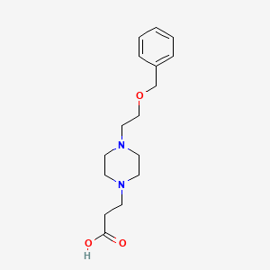 1-Piperazinepropionic acid, 4-(2-(benzyloxy)ethyl)-, hemihydrate