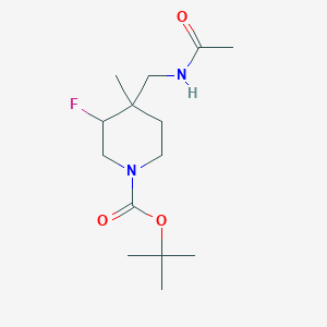 molecular formula C14H25FN2O3 B1446413 叔丁基4-(乙酰氨基甲基)-3-氟-4-甲基哌啶-1-羧酸酯 CAS No. 1400764-45-5