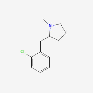 molecular formula C12H16ClN B14464436 2-[(2-Chlorophenyl)methyl]-1-methylpyrrolidine CAS No. 66162-69-4