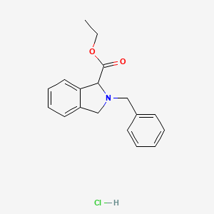 molecular formula C18H20ClNO2 B1446475 2-Benzyl-2,3-dihydro-1H-isoindole-1-carboxylic acid ethyl ester hydrochloride CAS No. 1260640-69-4