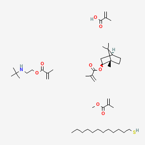 2-Propenoic acid, 2-methyl-, telomer with 2-[(1,1-dimethylethyl)amino]ethyl 2-methyl-2-propenoate, 1-dodecanethiol, methyl 2-methyl-2-propenoate and rel-(1R,2R,4R)-1,7,7-trimethylbicyclo[2.2.1]hept-2-yl 2-methyl-2-propenoate