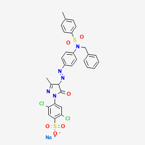 Benzenesulfonic acid, 2,5-dichloro-4-(4,5-dihydro-3-methyl-4-((4-(((4-methylphenyl)sulfonyl)(phenylmethyl)amino)phenyl)azo)-5-oxo-1H-pyrazol-1-yl)-, sodium salt