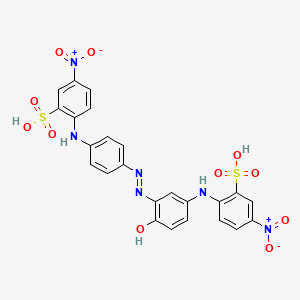 B14465063 Benzenesulfonic acid, 2-[[4-[[2-hydroxy-5-[(4-nitro-2-sulfophenyl)amino]phenyl]azo]phenyl]amino]-5-nitro- CAS No. 68134-19-0