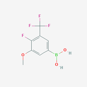 molecular formula C8H7BF4O3 B1446508 4-氟-3-甲氧基-5-(三氟甲基)苯硼酸 CAS No. 1701449-45-7