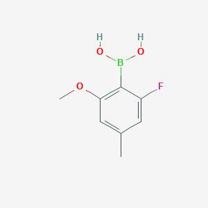 molecular formula C8H10BFO3 B1446511 2-フルオロ-6-メトキシ-4-メチルフェニルボロン酸 CAS No. 1451392-08-7