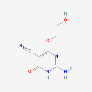 molecular formula C7H8N4O3 B144653 2-Amino-4-(2-hydroxyethoxy)-6-oxo-1,6-dihydropyrimidine-5-carbonitrile CAS No. 126865-37-0
