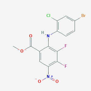 molecular formula C14H8BrClF2N2O4 B1446539 Methyl 2-[(4-bromo-2-chlorophenyl)amino]-3,4-difluoro-5-nitrobenzoate CAS No. 1582770-01-1