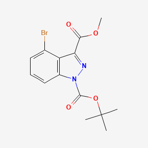 molecular formula C14H15BrN2O4 B1446541 1-Boc-4-bromo-1H-indazole-3-carboyxlic acid methyl ester CAS No. 1190320-84-3