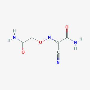 molecular formula C5H6N4O3 B14465465 2-[(2-Amino-2-oxoethoxy)imino]-2-cyanoacetamide CAS No. 70792-69-7