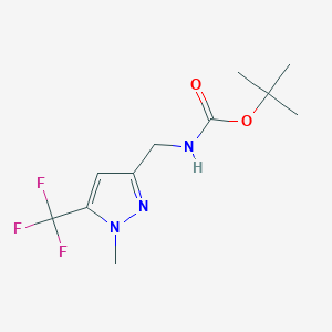 molecular formula C11H16F3N3O2 B1446549 叔丁基((1-甲基-5-(三氟甲基)-1H-吡唑-3-基)甲基)氨基甲酸酯 CAS No. 1446786-36-2