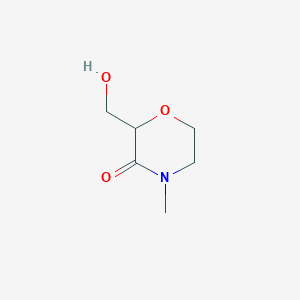 molecular formula C6H11NO3 B1446552 2-(Hydroxymethyl)-4-methylmorpholin-3-one CAS No. 1456821-66-1
