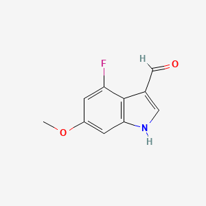molecular formula C10H8FNO2 B1446556 4-Fluoro-6-methoxy-indole-3-carboxyaldehyde CAS No. 1227573-88-7