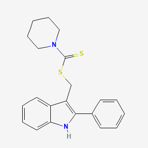 (2-Phenyl-1H-indol-3-yl)methyl piperidine-1-carbodithioate