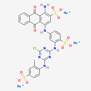 2-Anthracenesulfonic acid, 1-amino-4-((3-((4-chloro-6-((2-methyl-4-sulfophenyl)amino)-1,3,5-triazin-2-yl)amino)-4-sulfophenyl)amino)-9,10-dihydro-9,10-dioxo-, trisodium salt