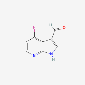 molecular formula C8H5FN2O B1446565 4-Fluoro-1H-pyrrolo[2,3-b]pyridine-3-carbaldehyde CAS No. 1190314-86-3