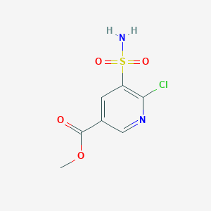molecular formula C7H7ClN2O4S B1446579 6-氯-5-磺酰胺基吡啶-3-甲酸甲酯 CAS No. 1803582-37-7