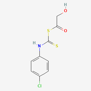 molecular formula C9H8ClNO2S2 B14466065 Carbanilic acid, p-chlorodithio-, glycolate CAS No. 73623-03-7