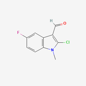 molecular formula C10H7ClFNO B1446615 2-氯-5-氟-1-甲基-1H-吲哚-3-甲醛 CAS No. 1310141-83-3