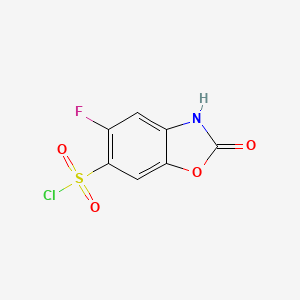 molecular formula C7H3ClFNO4S B1446623 5-氟-2-氧代-2,3-二氢苯并[d]恶唑-6-磺酰氯 CAS No. 1368799-14-7