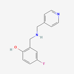 molecular formula C13H13FN2O B1446626 4-Fluoro-2-(((pyridin-4-ylmethyl)amino)methyl)phenol CAS No. 1269665-16-8