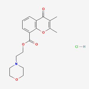 molecular formula C18H22ClNO5 B14466276 2,3-Dimethylchromone-8-carboxylic acid morpholinoethyl ester hydrochloride CAS No. 73771-77-4