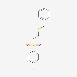 molecular formula C16H18O2S2 B14466325 1-[2-(Benzylsulfanyl)ethanesulfonyl]-4-methylbenzene CAS No. 65972-18-1