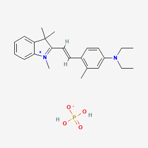 molecular formula C24H33N2O4P B14466328 2-(4-(Diethylamino)-2-methylstyryl)-1,3,3-trimethyl-3H-indolium dihydrogen phosphate CAS No. 72208-34-5