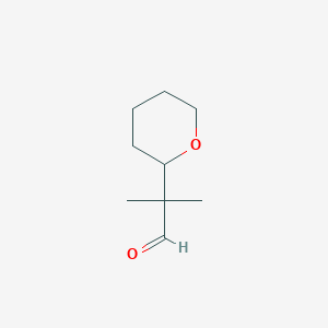 B1446633 2-Methyl-2-(oxan-2-yl)propanal CAS No. 1784782-30-4