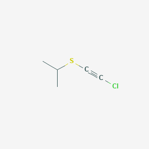 molecular formula C5H7ClS B14466330 Propane, 2-[(chloroethynyl)thio]- CAS No. 73577-57-8