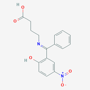 molecular formula C17H16N2O5 B14466346 4-{[(3-Nitro-6-oxocyclohexa-2,4-dien-1-ylidene)(phenyl)methyl]amino}butanoic acid CAS No. 72082-70-3