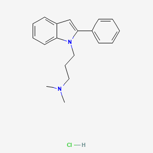 molecular formula C19H23ClN2 B14466347 1H-Indole-1-propanamine, N,N-dimethyl-2-phenyl-, monohydrochloride CAS No. 65747-00-4