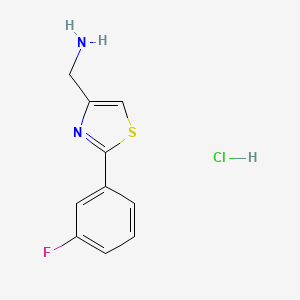 molecular formula C10H10ClFN2S B1446635 (2-(3-氟苯基)噻唑-4-基)甲胺盐酸盐 CAS No. 1187928-33-1