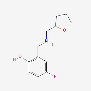 molecular formula C12H16FNO2 B1446642 4-氟-2-((((四氢呋喃-2-基)甲基)氨基)甲基)苯酚 CAS No. 1522538-33-5