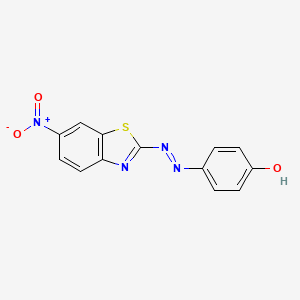 molecular formula C13H8N4O3S B14466430 4-[2-(6-Nitro-1,3-benzothiazol-2-yl)hydrazinylidene]cyclohexa-2,5-dien-1-one CAS No. 65902-49-0