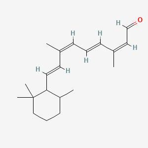 molecular formula C20H30O B14466453 (2Z,4E,6Z,8E)-3,7-dimethyl-9-(2,2,6-trimethylcyclohexyl)nona-2,4,6,8-tetraenal CAS No. 72535-16-1