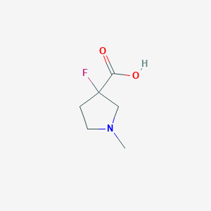 molecular formula C6H10FNO2 B1446646 3-氟-1-甲基吡咯烷-3-羧酸 CAS No. 1556454-02-4