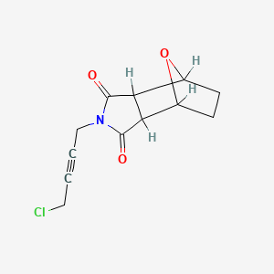 molecular formula C12H12ClNO3 B14466461 7-Oxabicyclo(2.2.1)heptane-2,3-dicarboximide, N-(4-chloro-2-butynyl)- CAS No. 73806-10-7