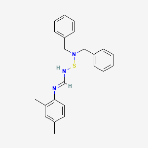 molecular formula C23H25N3S B14466490 Formamidine, N-((dibenzylamino)thio)-N'-(2,4-xylyl)- CAS No. 73839-60-8