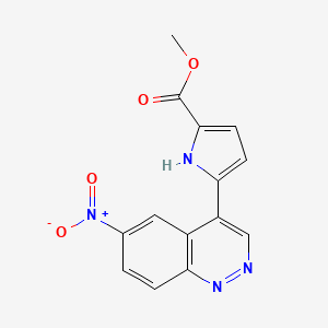 molecular formula C14H10N4O4 B1446653 Methyl 5-(6-nitrocinnolin-4-yl)-1H-pyrrole-2-carboxylate CAS No. 1443978-92-4