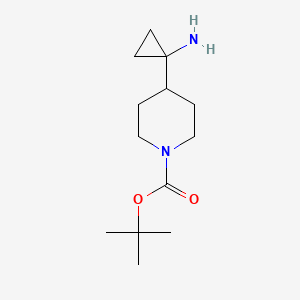 molecular formula C13H24N2O2 B1446672 Tert-butyl 4-(1-aminocyclopropyl)piperidine-1-carboxylate CAS No. 1374654-74-6