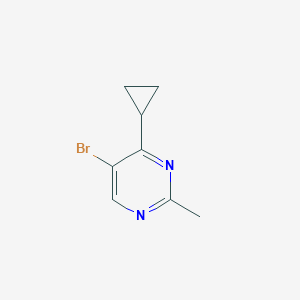 molecular formula C8H9BrN2 B1446673 5-Bromo-4-cyclopropyl-2-methylpyrimidine CAS No. 1368136-82-6