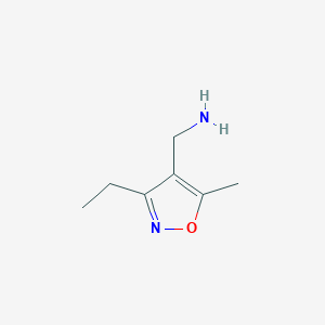 molecular formula C7H12N2O B1446680 (3-Ethyl-5-methyl-1,2-oxazol-4-yl)methanamine CAS No. 1503307-32-1